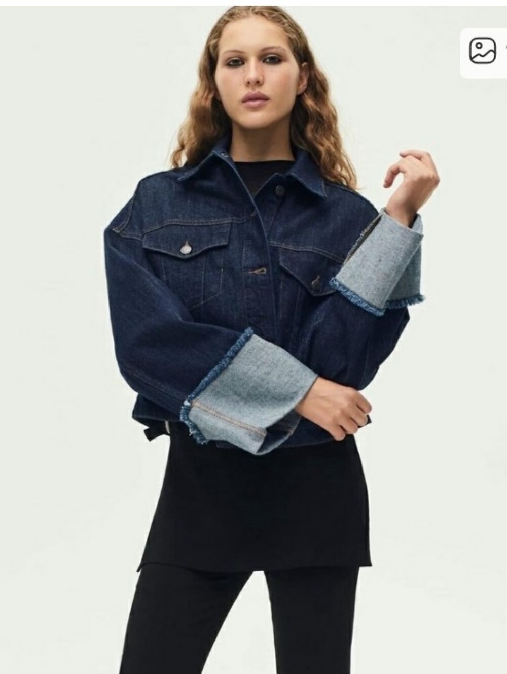 ZARA OVERSIZED WIDE SLEEVE JEAN JACKET L